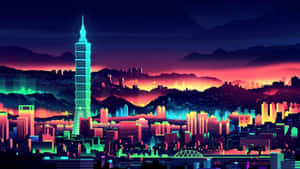 Fundal oraș neon — Oraș neon Fundal