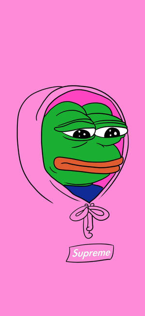 Wallpaper Pepe The Frog în Supreme — iPhone 16 Pro Max Fundal