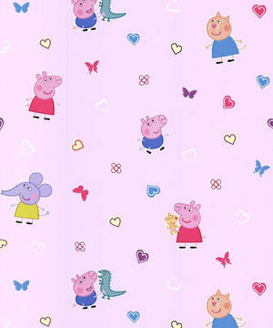 Wallpaper cu model doodle simplu Peppa Pig — Porc drăguț GIF Fundal