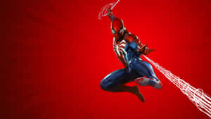 Personaj Cool din Jocul PS4 Spider-Man cu Poza Faimoasă de Săritură — Spiderman Fundal