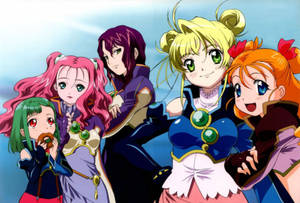 Fundal cu personaje anime lesbiene din Simoun — Anime Lesbian Fundal