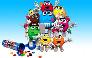 Personaje de ciocolată M&M colorate și variate — Drăguț pentru desktop Fundal
