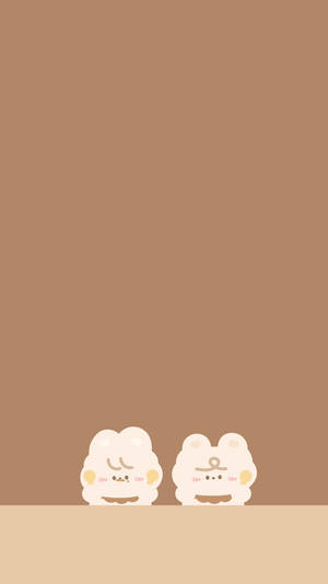Fundal de perete Personaje Kawaii Estetică Bej — Bej estetic GIF Fundal