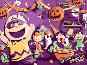 Fond de ecran cu petrecerea de Halloween mov cu Charlie Brown — Charlie Brown Halloween Fundal