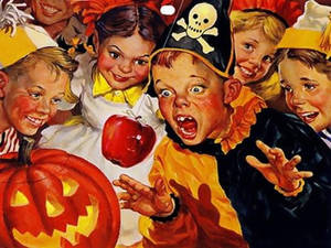Petrecere vintage de Halloween pentru copii — Vintage Halloween Fundal