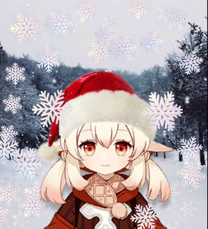 PFP de Crăciun fată anime drăgută — Honor Magic V Fundal
