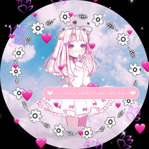 PFP Drăguță cu Fată Anime Florală