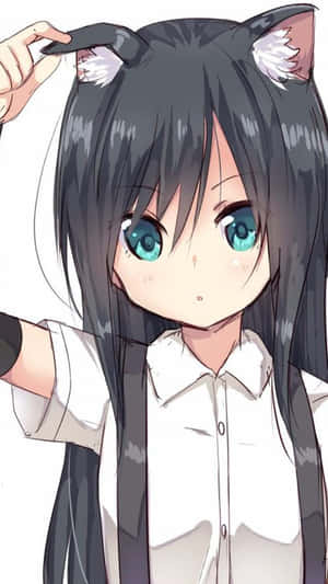 Pfp Pisică Fetită Drăguță pentru TikTok — Kawaii anime Fundal