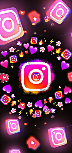Fond de ecran pictogramă Instagram și emoji-uri — iPhone 14 Fundal