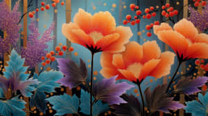 abstract, japonez, pictură, floral, flori, viu, artă, natură, design, ilustrație, tradițional, modern, frunziș, botanic, artistic