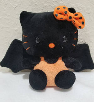 Tapet cu pisica Hello Kitty de Halloween liliac portocaliu-negru — Hello Kitty Halloween Fundal