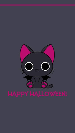 Pisică Înspăimântătoare Kawaii de Halloween — Kawaii halloween Fundal