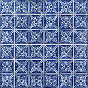 Un lattice sudoku din plăci talavera în cobalt pe alb. — Tecno Phantom Fundal