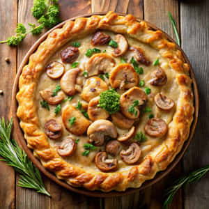 ciupercă,gastronomie,franțuzesc,slănină,pui,crustă,ou,sănătos,prânz,carne,ceapă,placintă,tartă,toamnă,brânză,smântână,cină,fel de mâncare,epicurean,mâncare — Toamnă Fundal