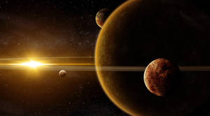 Fond de ecran Planetă în galaxia universului