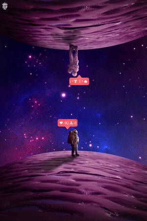 Planetă Mov Drăguță — Drăgut violet Fundal
