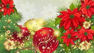 Fond de ecran Poinsettia Animată de Crăciun — iMac Fundal