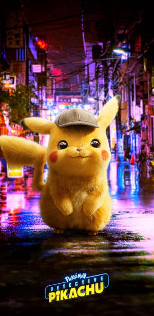 Pokemon Telefon Zâmbet Detective Pikachu — Neon Fundal