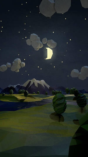 Polygon Forest Painting iPhone SE — iPhone Se Fundal