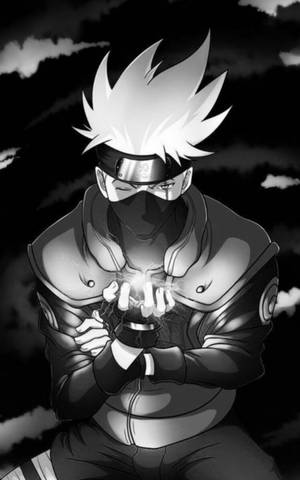 Portret Cool Kakashi în Alb-Negru — Xiaomi Pad Mini Fundal