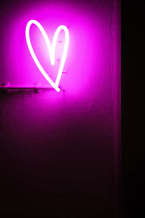 Inimă Neon — Mov neon Fundal