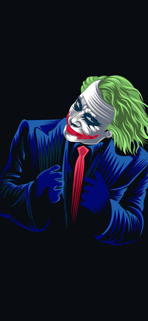 Fundal portret neon Joker Ledger — iPhone 18 Fundal