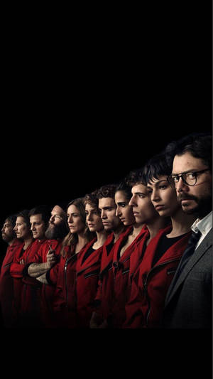 Portretul distribuției La Casa de Papel în linie — Tokyo GIF Fundal