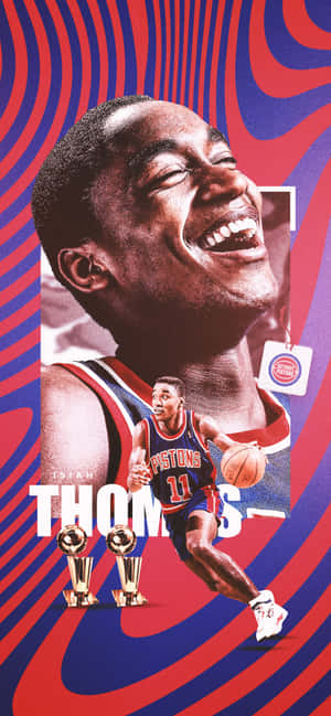 Poster Art al fostului baschetbalist american profesionist Isiah Thomas — Galaxy A18 Fundal