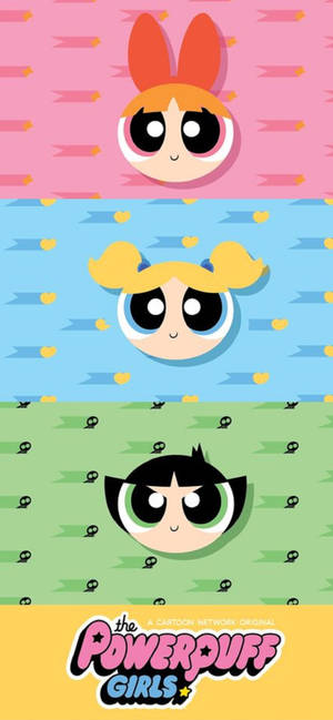 Wallpaper Poster Colaj Powerpuff Girls — iPhone 15 Plus Fundal