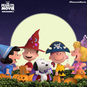 Tapet Poster de Halloween cu Charlie Brown și gașca Peanuts — Charlie Brown Halloween Fundal