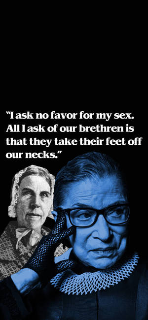 Wallpaper poster monocromatic albastru Ruth Bader Ginsburg — iPhone 17e Fundal