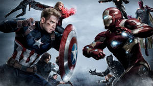 Poster sumbru Captain America Civil War — Marvel Fundal