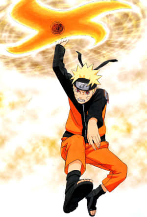Poziție de Acțiune Epică a Lui Naruto pe un Fundal Mistic — Naruto supreme Fundal