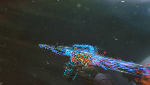 Fond de ecran CSGO cu design artistic fantastic și efect luminos pe o pușcă. — 1600x900 Fundal