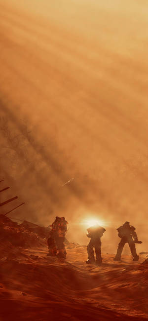 Silueta armurii de putere Fallout 76 wallpaper — iPhone 15 Pro Max Fundal
