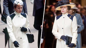 Prințesa Anne reîmbracă paltonul crem și bleumarin — Cream Aesthetic Fundal