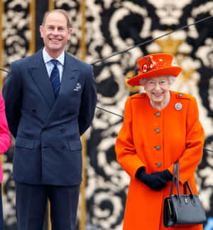 Prințul Edward cu Regina Elizabeth a II-a — Honor Magic V6 Fundal