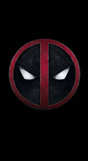 Wallpaper ecran de blocare cu iconița logo-ului măștii Deadpool.