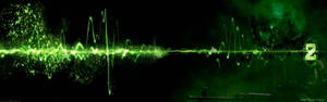 Tapet abstract cu bătăi ale inimii verde neon pe două monitoare — Dual monitor GIF Fundal