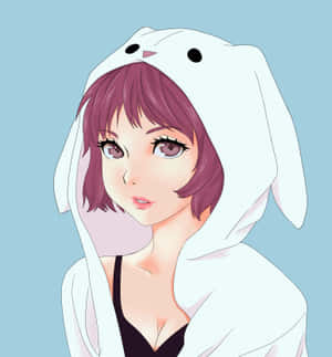 Imagini cu hoodie cu fată anime — Fată anime hanorac Fundal