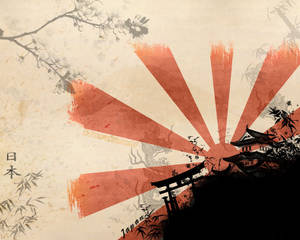 Răsărit de Soare Samurai Japonez — Samurai japonez Fundal
