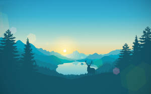Firewatch pentru MacBook Pro prezentând un cerb lângă un iap. — MacBook Pro Fundal