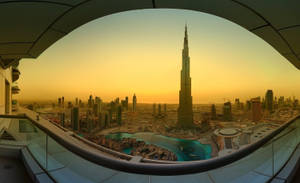 Fond de ecran Burj Khalifa răsărit auriu — Răsărit Fundal