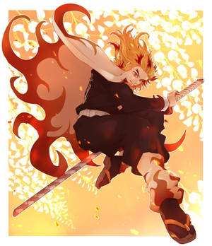 Rengoku Kyoujurou Jump wallpaper. — Galaxy Z Fold 6 Fundal