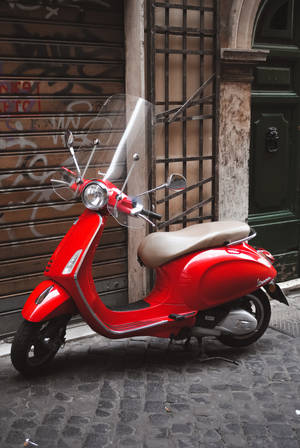 Red Bike Moped — Xiaomi Pad 7S Pro 12.5 Fundal