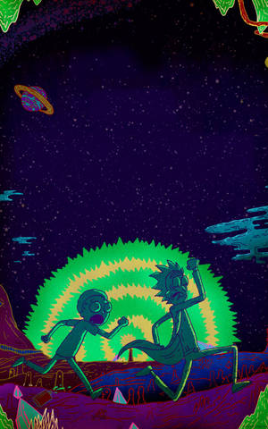Rick și Morty pe telefon — Galaxy Tab S9 Fundal