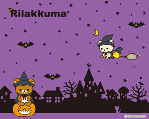 Rilakkuma Vrăjitoare Kawaii de Halloween — Kawaii halloween Fundal