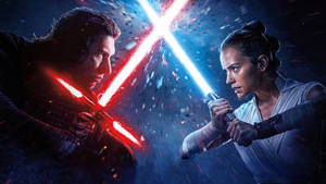 Fond de ecran Rise of Skywalker Ren Rey clash — Studio Display Fundal