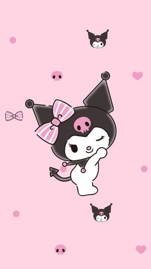 My Melody Kuromi Pe Un Fundal Roz