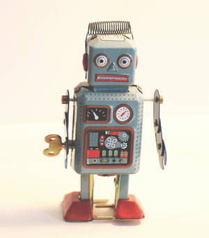 Robot vintage miniatură wallpaper — Vivo X Fold Fundal